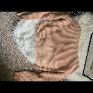 Cropped off the shoulder sweater